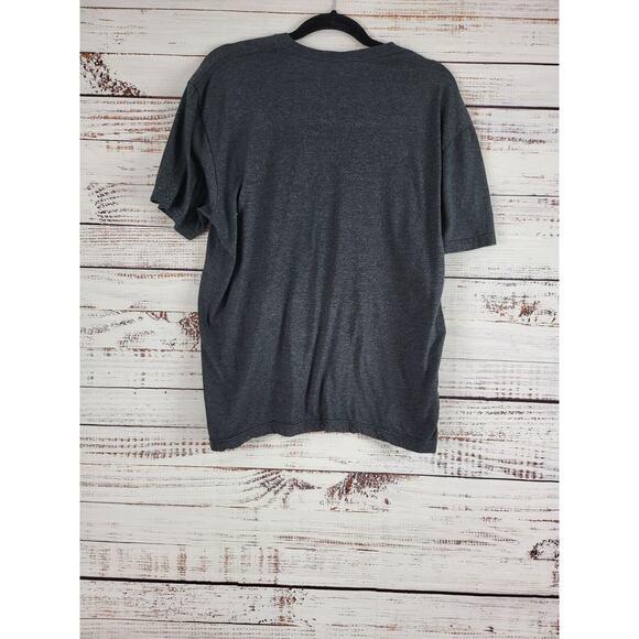 Gildan Soft Style Skeleton T Shirt L Womens Staying Alive Dark Grey Bleach Look - Picture 5 of 6